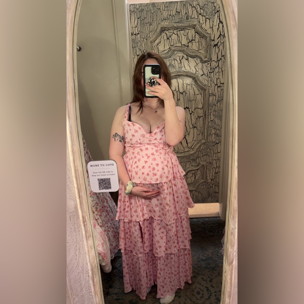 Altar'd State Pink Floral Maxi Dress